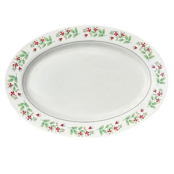 Christmas Harmony Hostess Set by Gibson Serving Tray Platter & Bowl - Picture 4 of 5